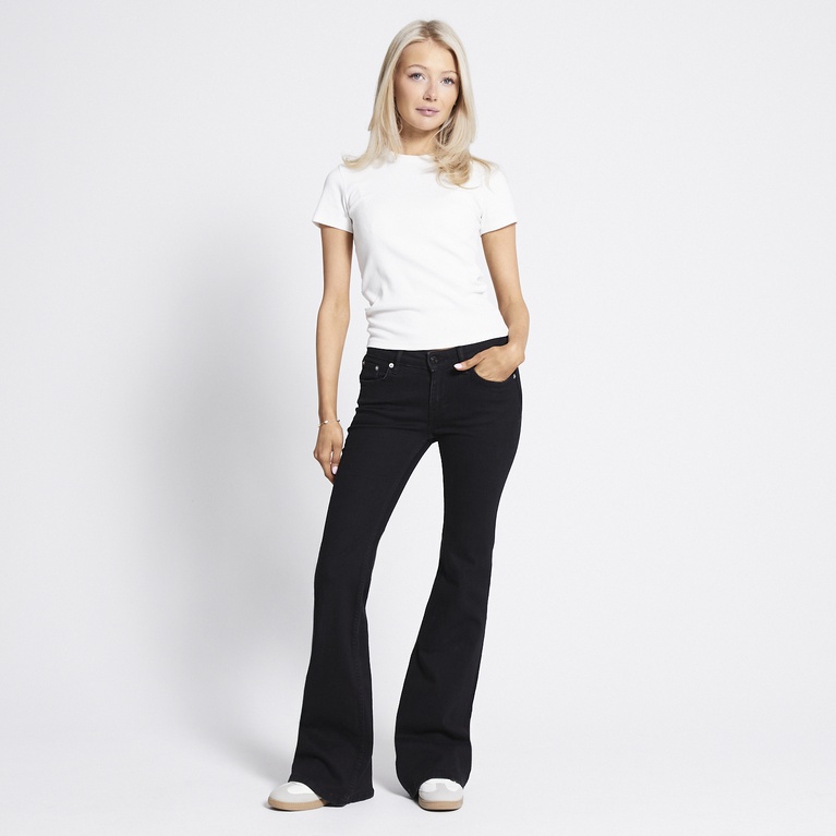 Low waist flare jeans "Bell" Black-Black